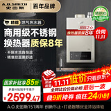 史密斯（A.O.SMITH）13升精钢燃气热水器 国家补贴 不锈钢换热器包8年 负压燃烧更安全 精控恒温 天然气JSQ26-TM5