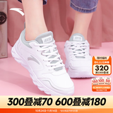 安踏运动鞋女鞋秋冬新款防水皮面跑步鞋休闲鞋百搭轻便软底减震小白鞋 【店长力荐热卖皮面防水鞋】白色 37.5 (235mm)