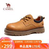骆驼（CAMEL）低帮工装鞋秋季英伦皮革休闲男士马丁鞋 G15A076064 驼色 41