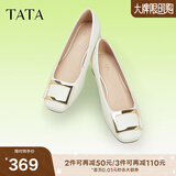 他她（TATA）气质单鞋女鞋通勤工作鞋平底晚晚鞋2025春季新款7ZS01AQ4 白色 35