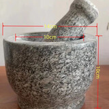 石头蒜臼子捣蒜器蒜蓉蒜泥器捣碎家用研磨擂钵石臼蒜臼手动砸蒜罐 大号【抛光碗型石臼】带盖子推荐款