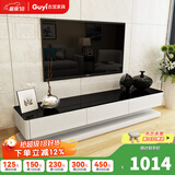 古宜升降茶几客厅折叠茶几烤漆多功能储物凳折叠饭桌小户型伸缩餐桌子 黑色电视柜【1.8米】