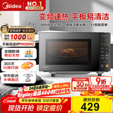 美的（Midea）家用变频微波炉平板式易清洁 800W微波速热 一键智能菜单 钻石背板 微晶面板加热20L（PM20M2）