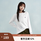 Champion冠军情侣长袖T恤美式休闲上衣纯棉打底衫潮 白色 M 