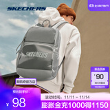斯凯奇（Skechers）男女同款196家族双肩包电脑包学生经典百搭简约高中书包旅行背包 文艺绿/03WV 20-30升