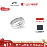 丹尼尔惠灵顿（DanielWellington）dw戒指女 陶瓷白+月光银50号情侣戒指 生日礼物送女友 DW047