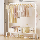 喜百利 立式落地晾衣架 家用卧室衣帽架 宿舍阳台挂衣架 白色单杆|150cm【加粗碳钢管】