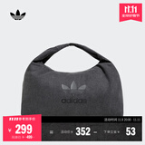 adidas「云朵包」牛仔风大容量运动挎包女子阿迪达斯官方三叶草 黑色 NS