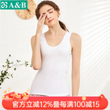 AB内衣女士全棉本命年大红弹力蕾丝花边打底衫吊带衫女式背心8191 白色 L