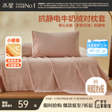 水星家纺枕套牛奶绒抗静电秋冬加厚A类加绒枕芯保护套一对装48x74cm