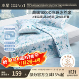 水星家纺A类凉感1000D冰丝凉席印花席子两件套120*195cm【可水洗】