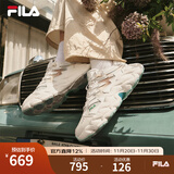 FILA斐乐男女鞋运动鞋情侣老爹鞋2025秋季新款蕨草鞋2代舒适休闲鞋 【女】奶白/粉绿色-GC 36