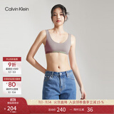 Calvin Klein内衣女士美拉德简约提花薄垫ck无钢圈轻运动U型背心文胸QF7400AD PET-灰咖色 M