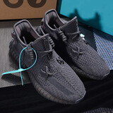 宇桥广椰子鞋350反光休闲网面透气莆田男鞋子情侣运动跑步老爹鞋女 黑满(三杠真爆高版本) 39