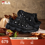FILA【杨幂同款】官方豌豆鞋女鞋老爹鞋运动鞋冬季新款运动休闲鞋 黑/影黑灰-BD 38
