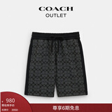 蔻驰（COACH）奥莱男士男装经典标志短裤 木炭灰色 经典标识 L