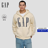 GAP男女装2025秋季新款logo印花抓绒宽松运动连帽衫卫衣786920 米色 3XL (185/108A) 亚洲尺码