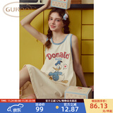 果壳（Gukoo）睡裙女士夏季睡衣女无袖防走光无袖纯棉可外穿运动风连衣裙B 唐老鸭背心裙 S