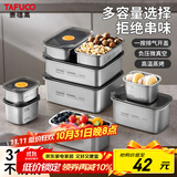 泰福高（TAFUCO）不锈钢保鲜盒316L食品级饭盒密封便当收纳餐盒冰箱分装带盖T5382
