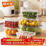 禧天龙冰箱保鲜盒食品级冰箱收纳盒密封盒蔬菜水果冷冻盒6件套