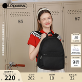 LeSportsac乐播诗简约纯色包包女包双肩包书包送女生礼物 黑色【实物偏紫色】