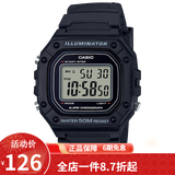 卡西欧（CASIO） 卡西欧(CASIO)小方块数显电子表狂飙安欣同款男防水学生运动手表 W-218H-1A