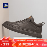 海澜之家HLA男鞋休闲皮鞋子秋冬男士板鞋运动鞋HAAXXM1EBF038 棕色42