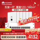 华为全屋WiFi6套装 6双网口无线86AP面板+8口满供POE交换机3000M千兆双频大户型复式别墅AC+AP套装