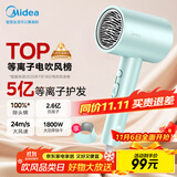 美的（Midea）5亿等离子护发电吹风 家电国家补贴吹风筒 1800W大功率 负离子吹风机 FJ308 节日/生日礼物推荐