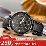 卡西欧（CASIO） 卡西欧(CASIO)手表商务男士运动防水三眼指针时尚石英腕表送男友 黑盘皮带MTP-1374L-1A