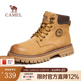 骆驼（CAMEL）【王俊凯同款】加绒马丁靴男鞋秋冬新款大黄靴女户外工装登山靴子 G122W7757TR金黄色（男 绒里款） 39