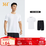 361°跑步运动套装男休闲健身宽松短袖短裤夏季男两件套652414001H-1