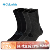 Columbia哥伦比亚袜子男女25春夏款运动袜透气休闲袜4双装 RCS632 AS3 M