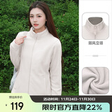 骆驼（CAMEL）户外抓绒衣女双面摇粒绒冲锋衣内胆抗静电薄款立领防风外套男   L