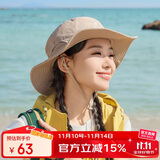 骆驼（CAMEL）渔夫帽男女夏季薄款大头围防晒遮阳太阳帽子大帽檐遮脸大沿帽