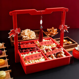 庆喜良缘早生贵子干果组合结婚压床摆件模具婚礼订婚桌面摆件四宫格干果盒