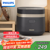 飞利浦（PHILIPS）【25分钟快速饭】多功能1.8L迷你电饭煲隐藏式触控顶屏 24小时智能预约电饭锅HD3072/90深灰金