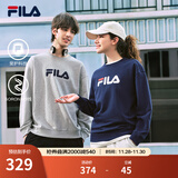 FILA 斐乐官方情侣款套头卫衣25秋冬季新款休闲宽松长袖加绒保暖上衣 【加绒款】烟花云灰-MG 2XL 185/104A/XXL