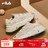 FILA 斐乐运动鞋女MARS II 火星系列二代秋秋季时尚复古跑步鞋女 奶白/木薯粉-GT 38.5