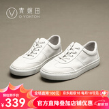 青婉田小白鞋女真皮女鞋系带韩版休闲鞋女学生百搭板鞋女鞋子 白色/尺码正常 38