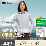 蕉下（beneunder）外套女气绒棉服中暖弹力连帽户外运动秋冬CL231蓝烟灰S