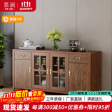 慕澜餐边柜酒柜现代中式客厅碗柜厨房柜实木色新中式一体靠墙客厅茶水 8813-1下柜160*40*82cm