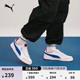 彪马（PUMA）经典复古透气小白鞋男女撞色休闲板鞋运动鞋COURT 371931 白-水泥灰-亮蓝-05 35.5