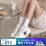 MLB官方运动鞋女鞋子 七夕情侣学长鞋厚底休闲鞋百搭板鞋男3ASXCA12N 纽约洋基队/象牙色/拍大半码 36.5 (230mm)