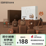 漫步者（EDIFIER）LINE FRIENDS 联名款限定耳机礼盒 Zero Air 真无线蓝牙耳机 半入耳式耳机 布朗熊款