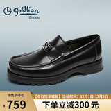 金利来（Goldlion）男鞋皮鞋简洁大方柔软舒适乐福鞋G521430234AAA黑色40码