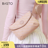 百思图新款商场同款时尚老花小方包单肩斜挎包女X3026CX3 粉色 F