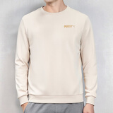 彪马（PUMA）卫衣男 25秋冬新款运动服加绒保暖长袖内搭防风宽松圆领套头衫男 毛圈内里/雪白色/68%棉32%聚酯纤维 M 175【推荐体重120-140斤】