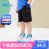 361°儿童短裤夏季男女童3-12岁透气运动裤梭织五分裤 黑 101