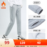安踏（ANTA）束脚裤丨运动长裤女秋冬季宽松加绒亲肤针织裤舒适休闲裤收口卫裤 【加绒保暖-收口裤脚】灰花灰 M 女165